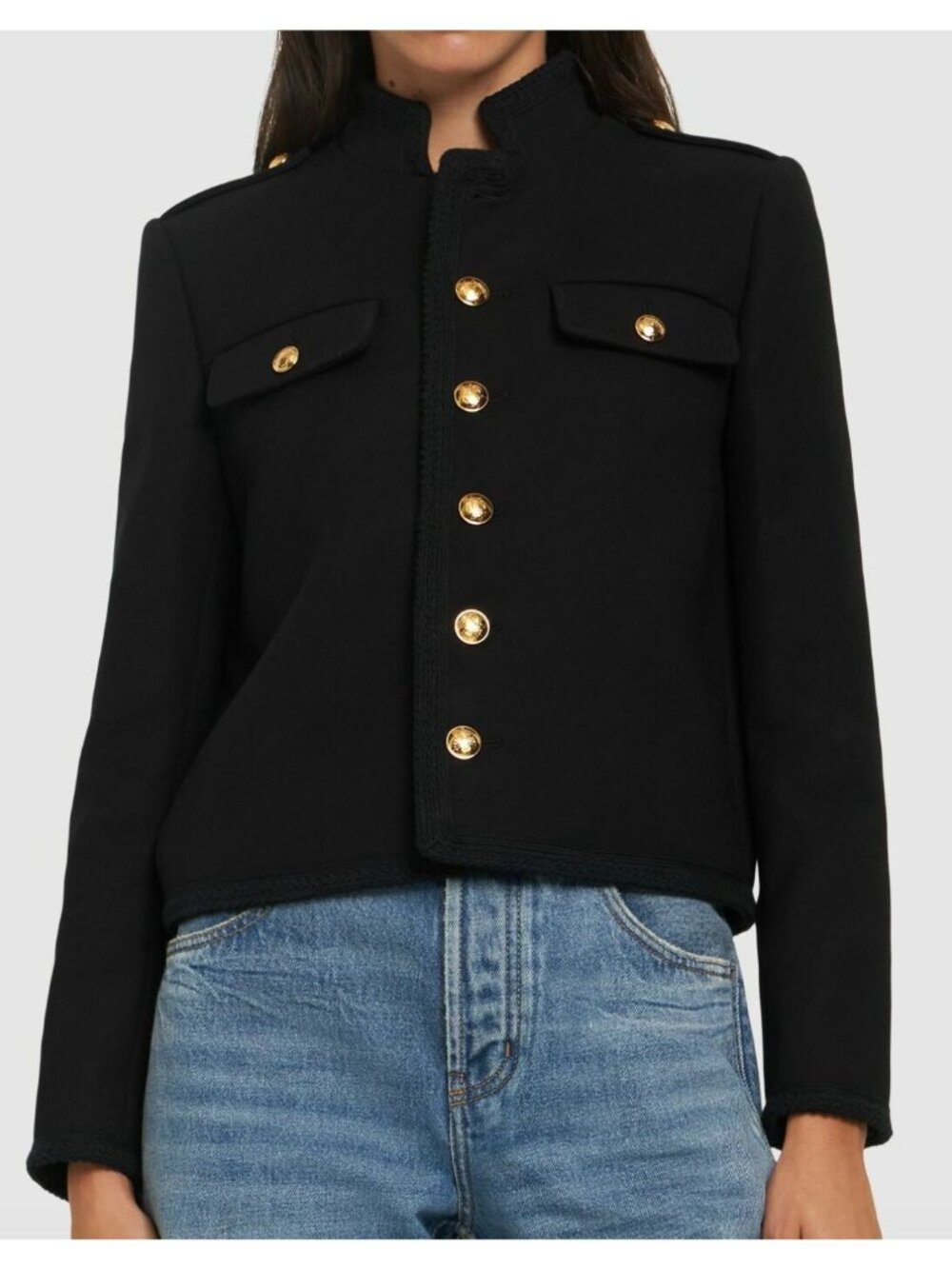 NILI LOTAN Briella Cotton Jacket Blazer Black Size 2